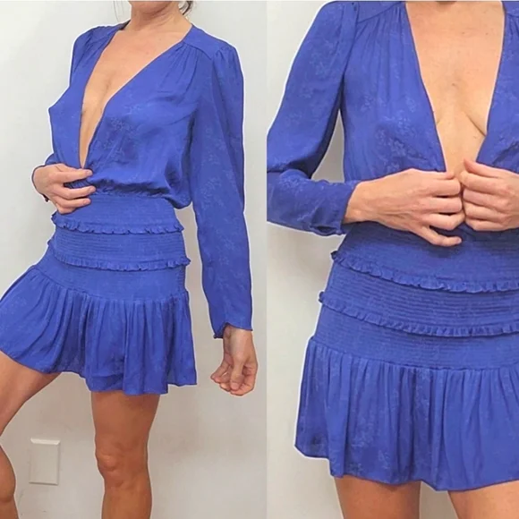 Reformation | Dresses | Reformation 0 Silk Blue Stamped Plunging Drop Waist Summer Dress Xs S | Poshmark Reformation | Dresses | Reformation 0 Silk Blue Stamped Plunging Drop Waist Summer Dress Xs S | Poshmark